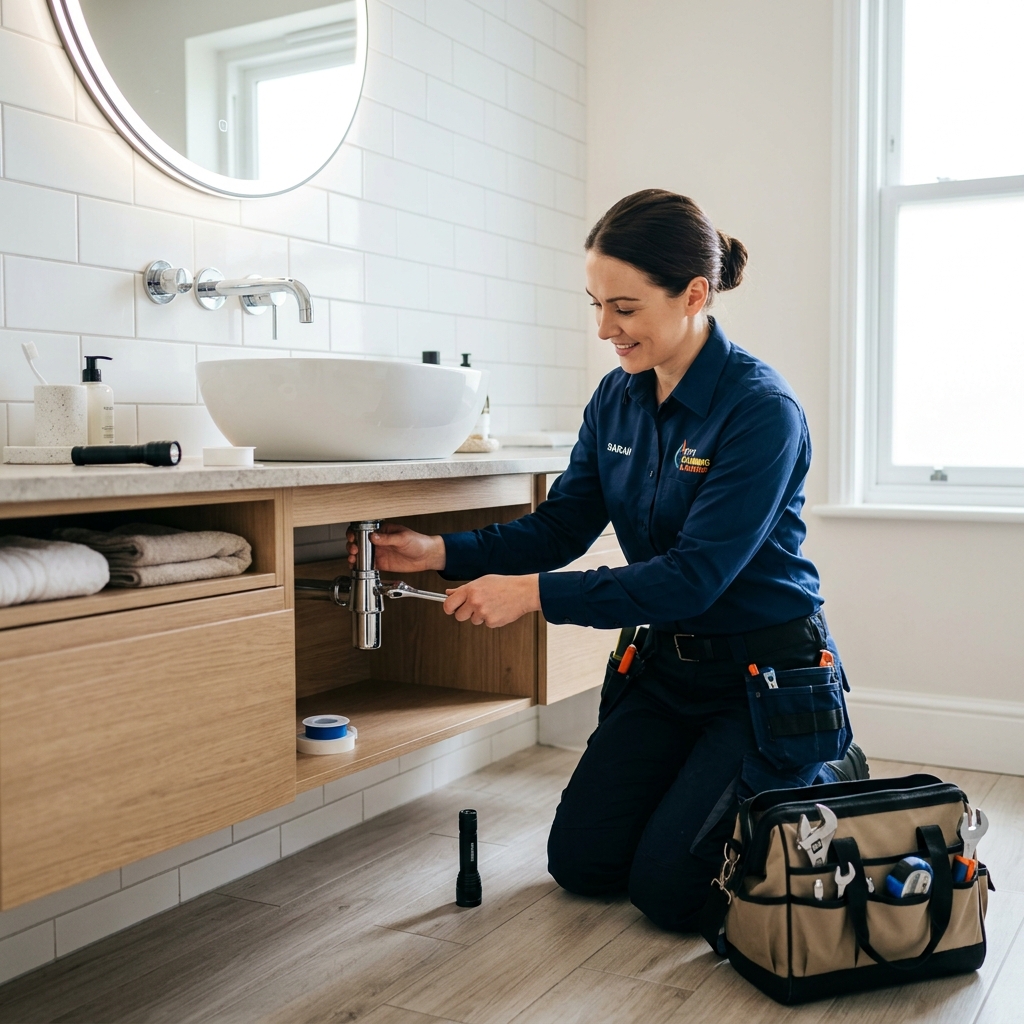 Sanitär Monteur bei der Arbeit